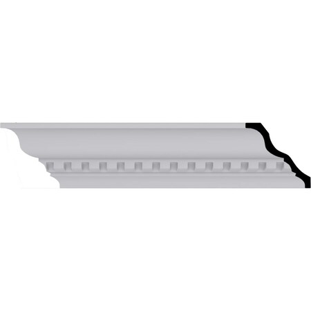Ekena Millwork 3 1/4"H x 3 1/4"P x 4 3/8"F x 94 1/2"L Dentil Crown Moulding MLD03X03X05DE